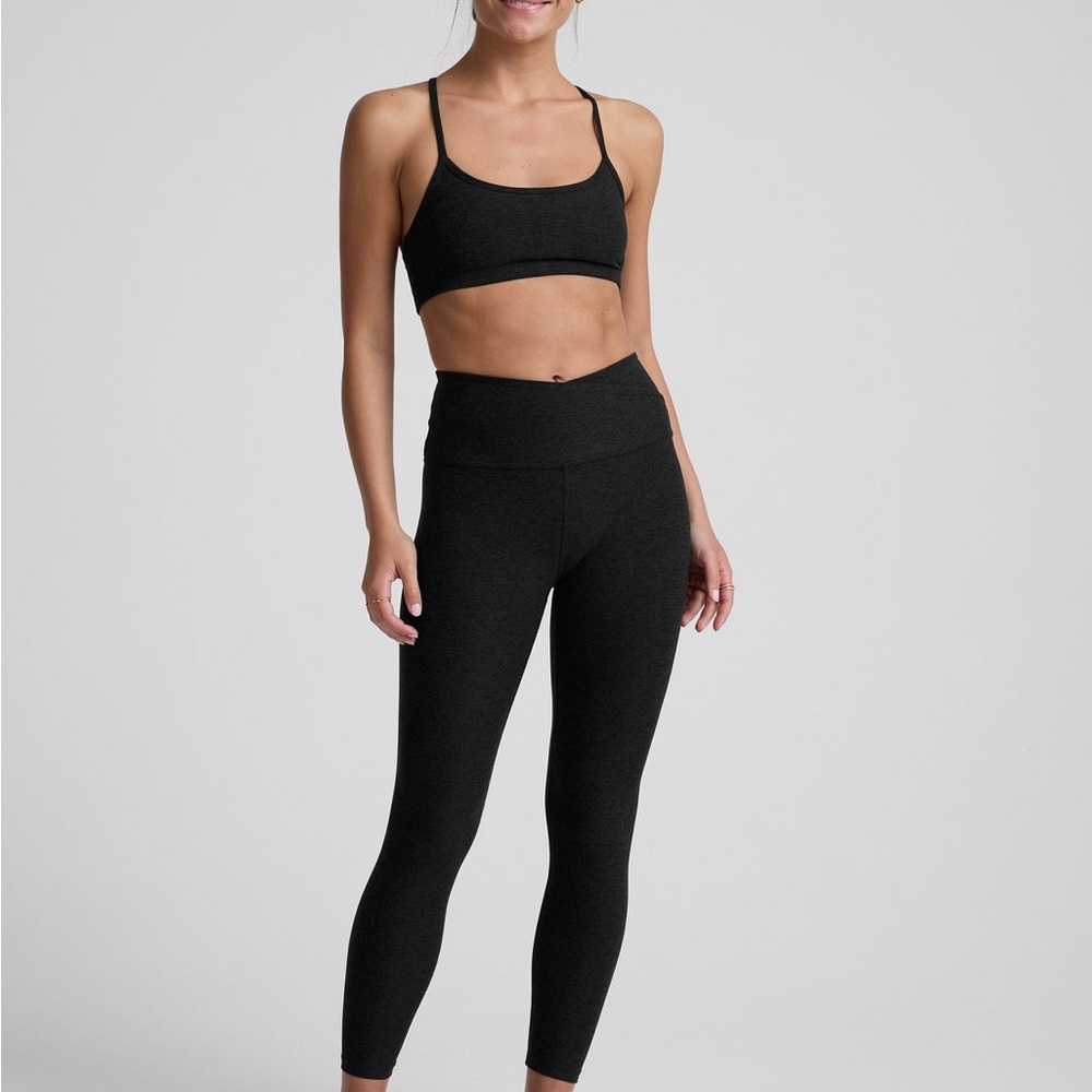 Spacedye At Your Leisure High Waisted Midi Legging in Darkest Night